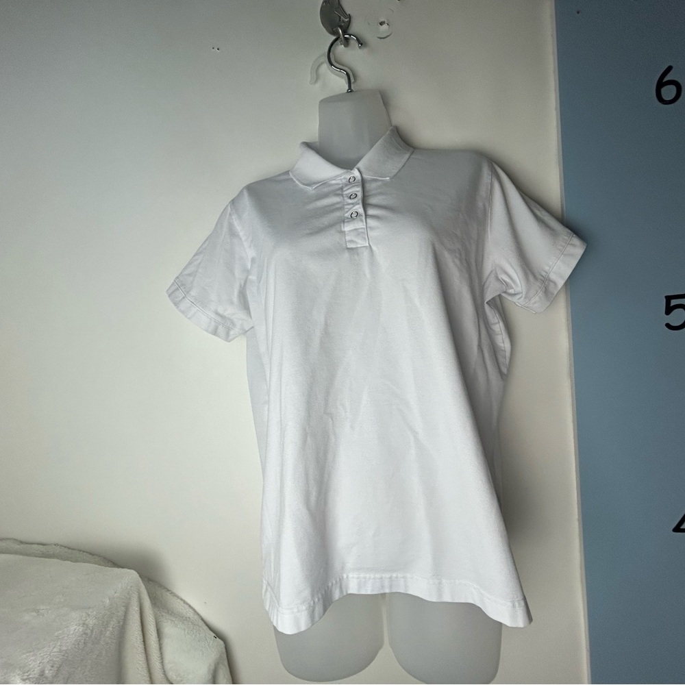 OOBE Hydrovent White with Blue Accents Polo‎ Shirt Women's XL